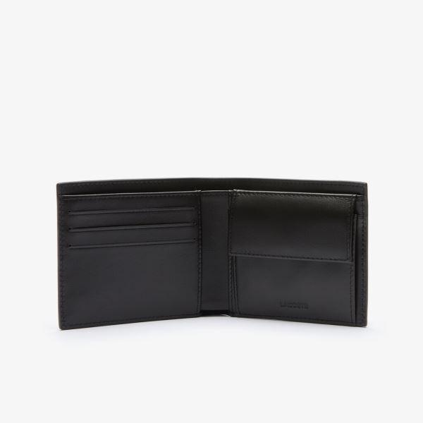 Lacoste Fitzgerald billfold in leather - Taška Pánské Černé | CZ-FUXaxf